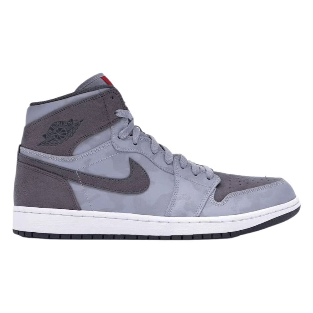 NIKE Air Jordan 1 Retro High Premium 'Camo 3M Wolf Grey' Sneakers Size 12